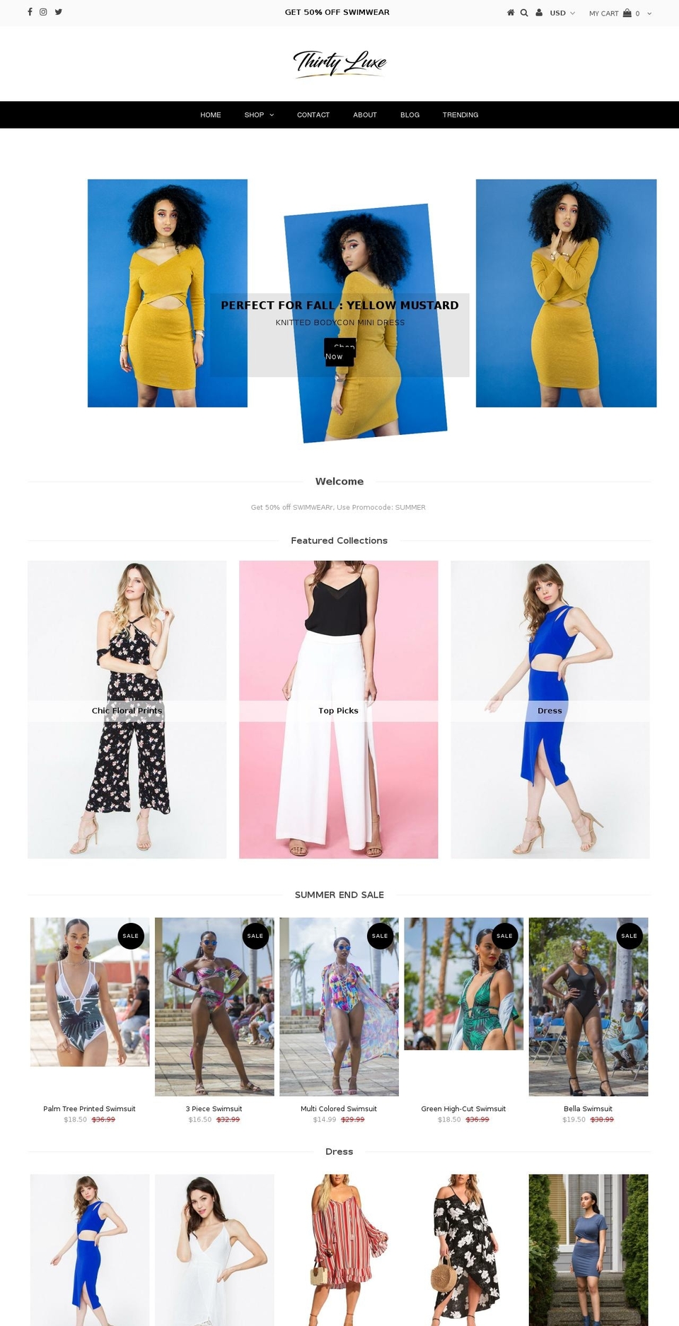 thirtyluxe.com — Shopify storefront screenshot