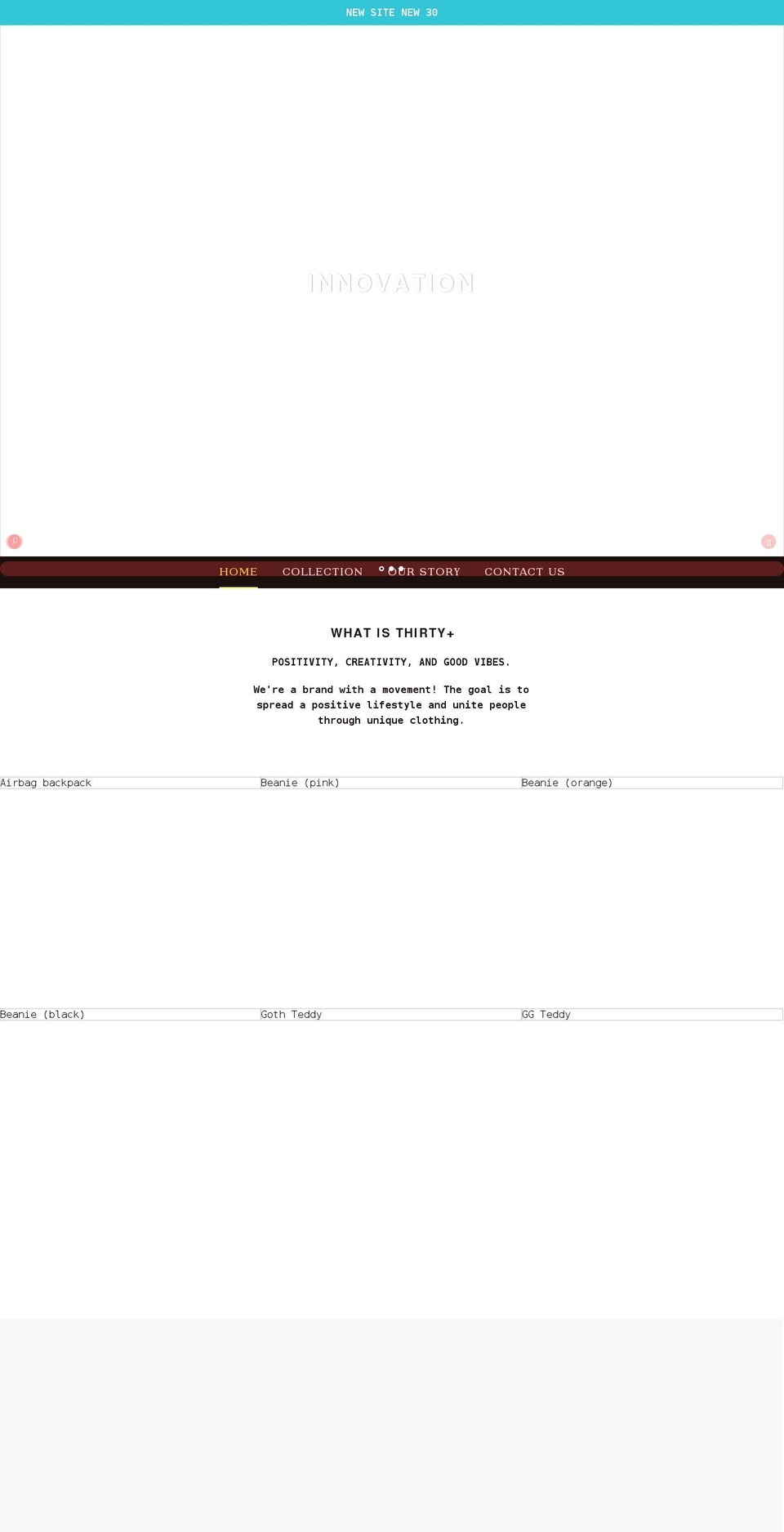 thirtyplus.net shopify website screenshot