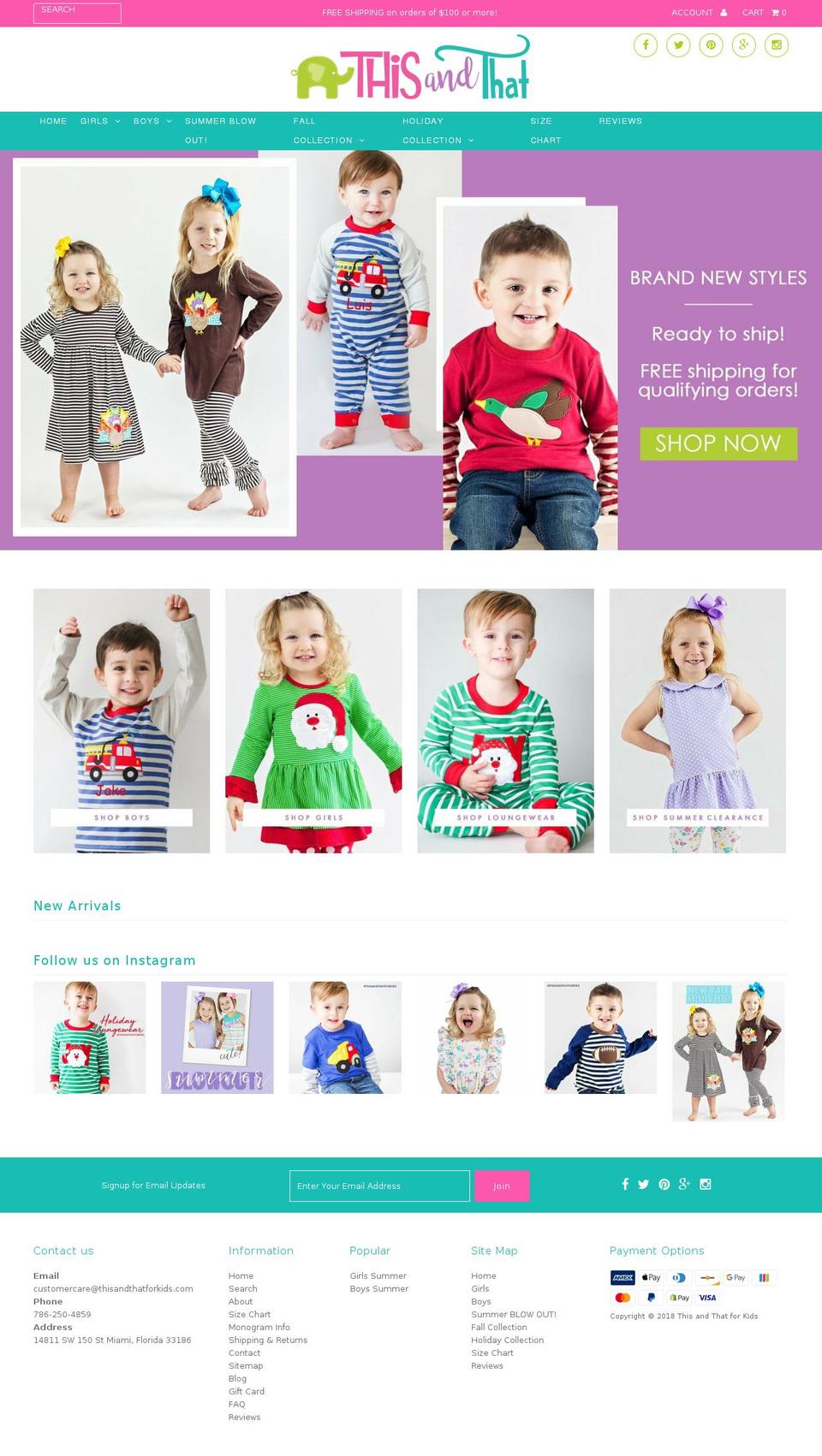 thisandthat4kids.com shopify website screenshot
