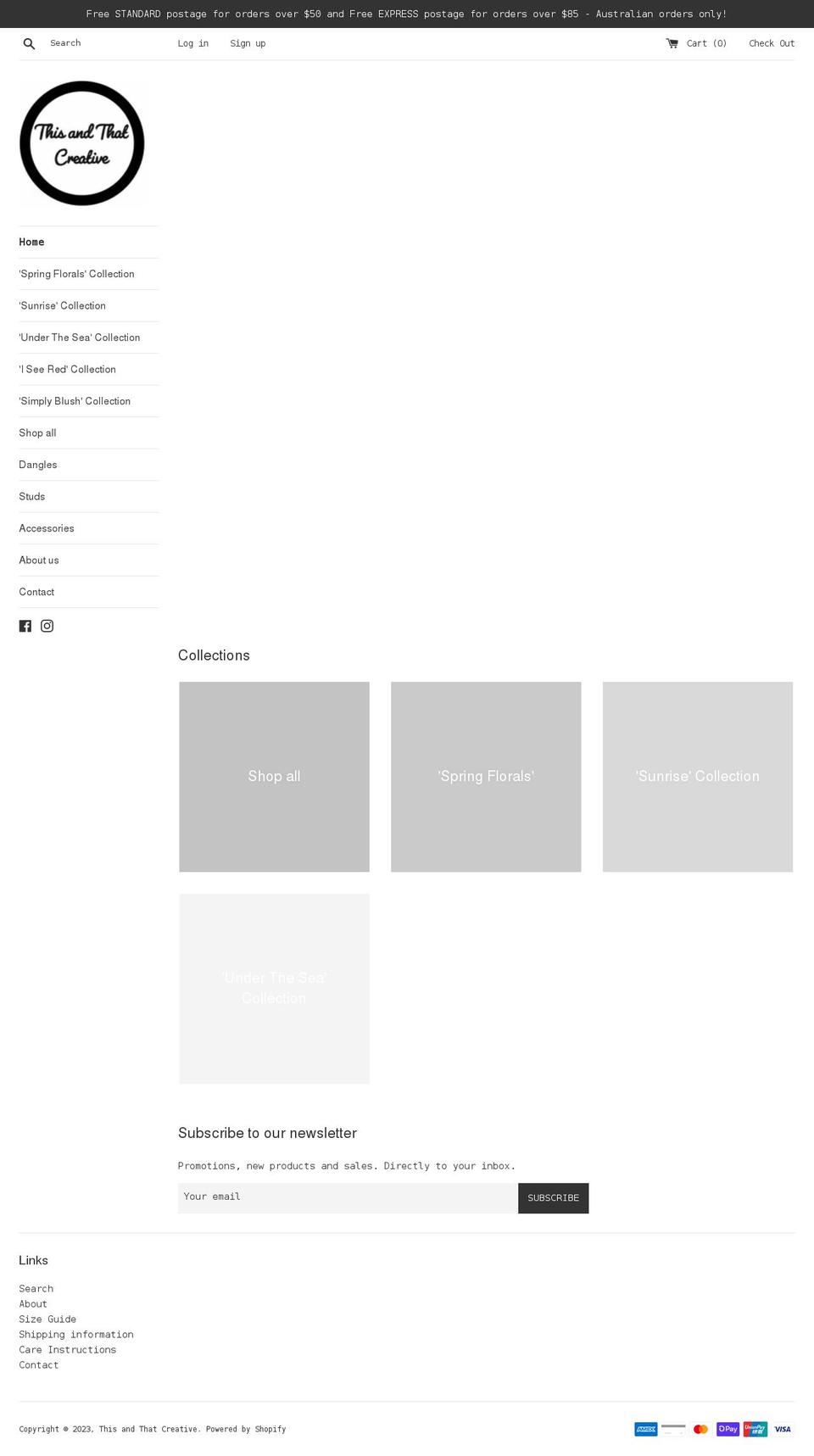 thisandthatcreative.com.au shopify website screenshot
