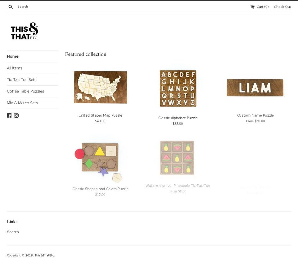 thisandthatetc.com shopify website screenshot