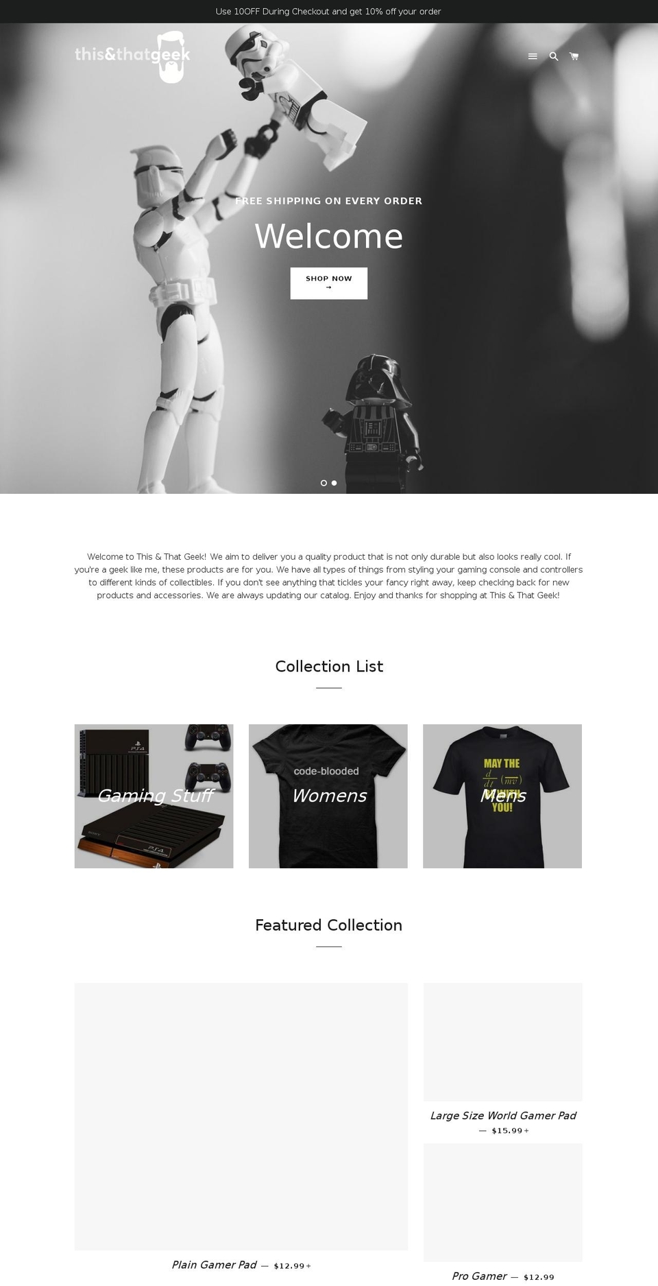 thisandthatgeek.com — Shopify storefront screenshot