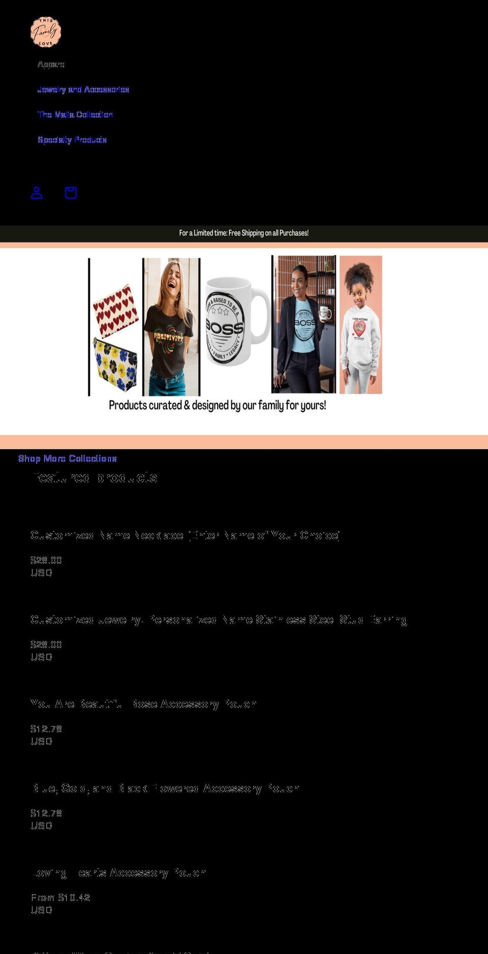 thisfamilylove.com shopify website screenshot