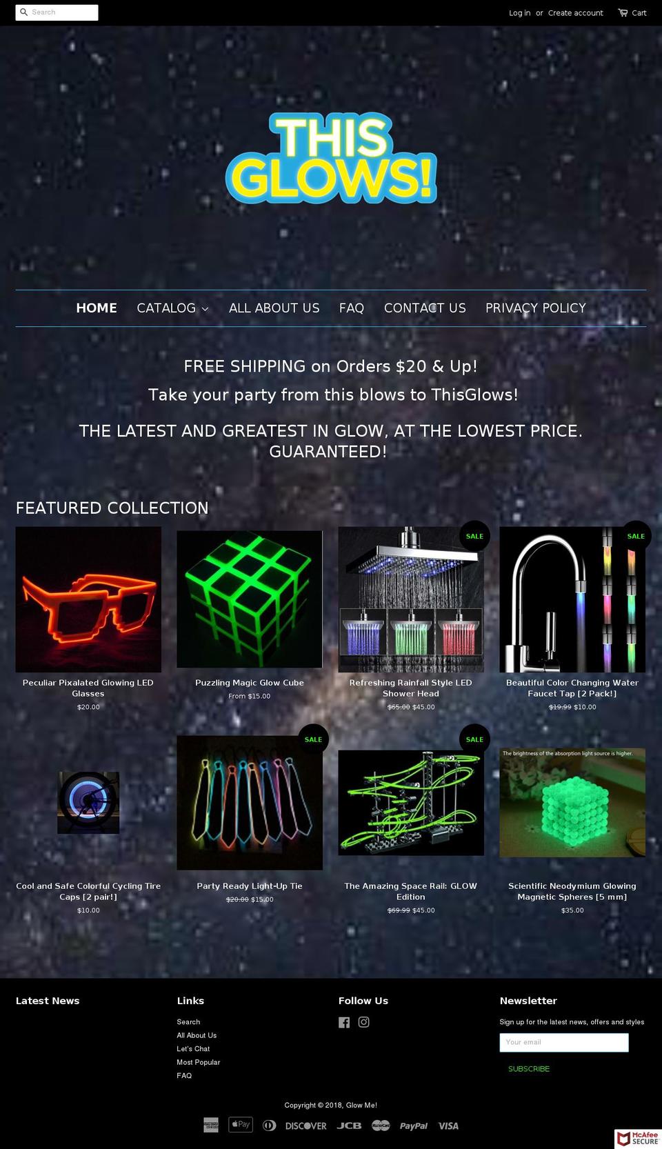 thisglows.com — Shopify storefront screenshot