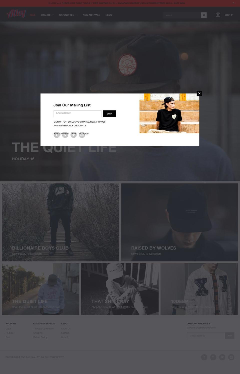 thisisalley.com shopify website screenshot