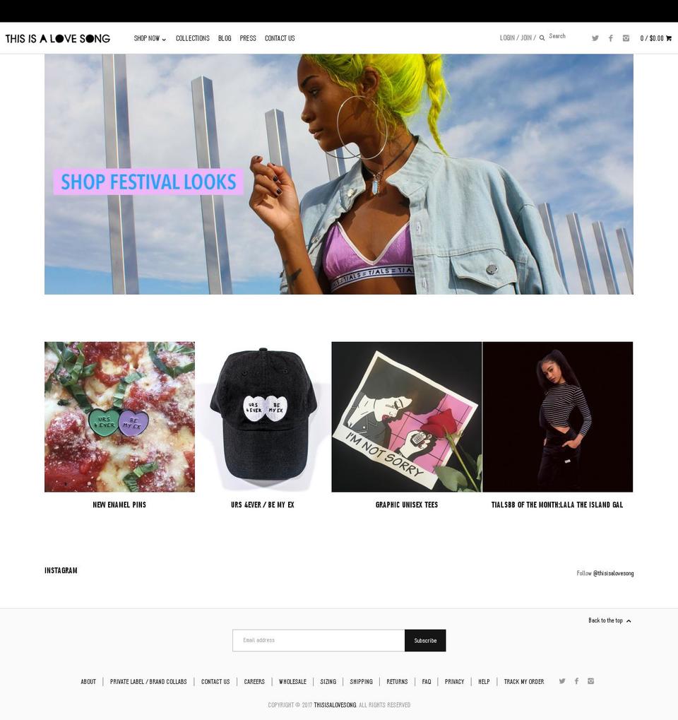 La Dolce Vita Shopify theme site example thisisalovesong.com