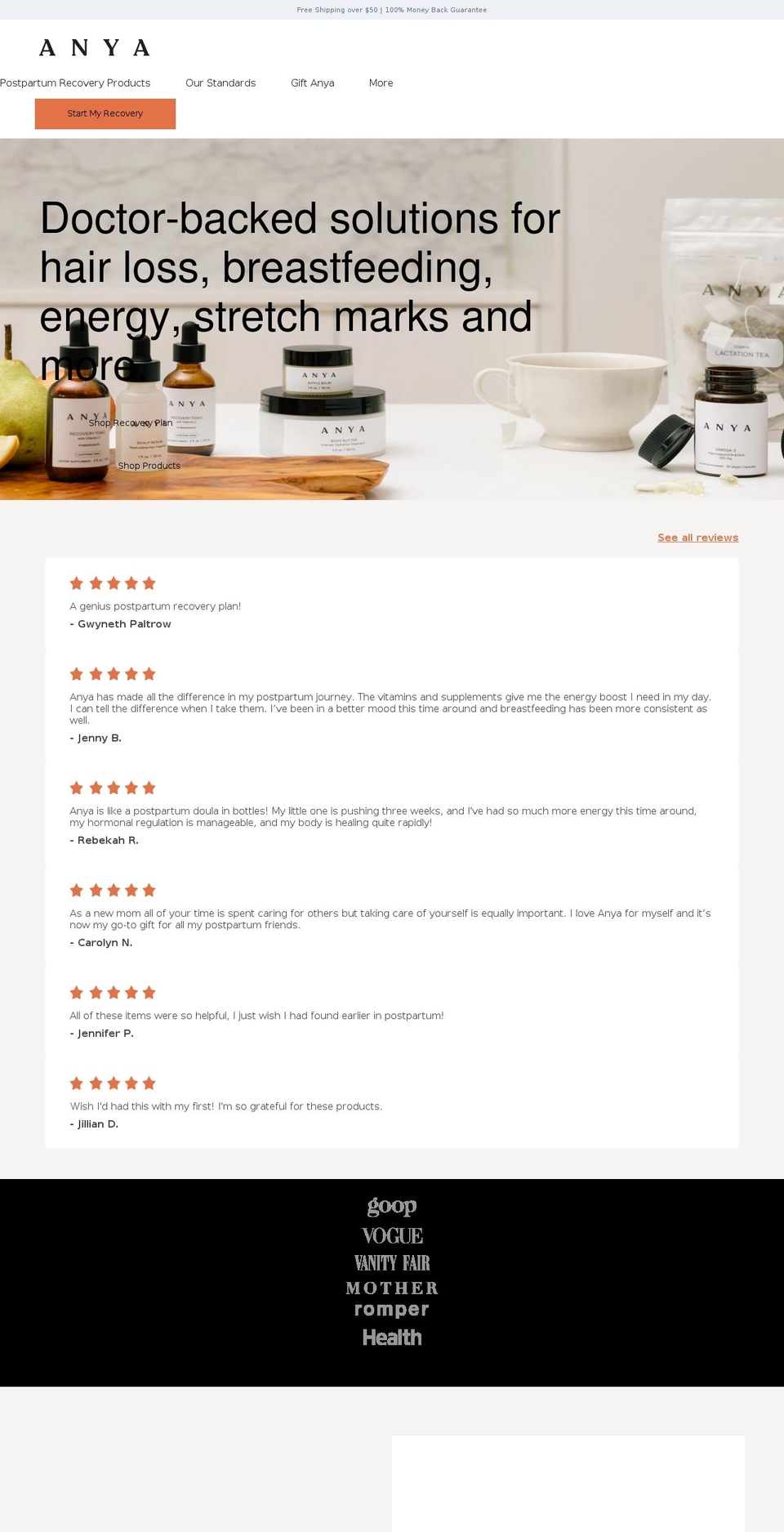 thisisanya.com shopify website screenshot