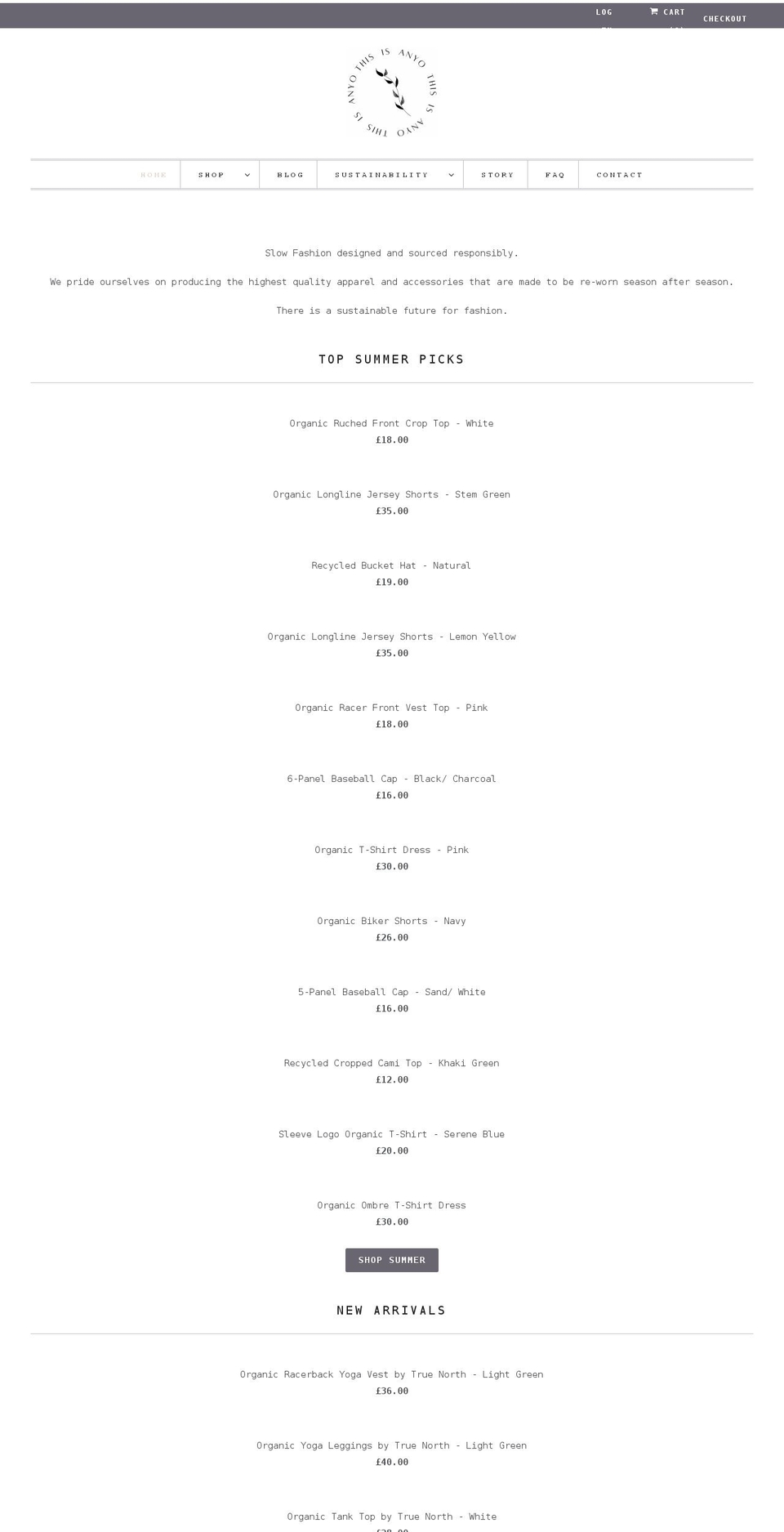 thisisanyo.co.uk shopify website screenshot