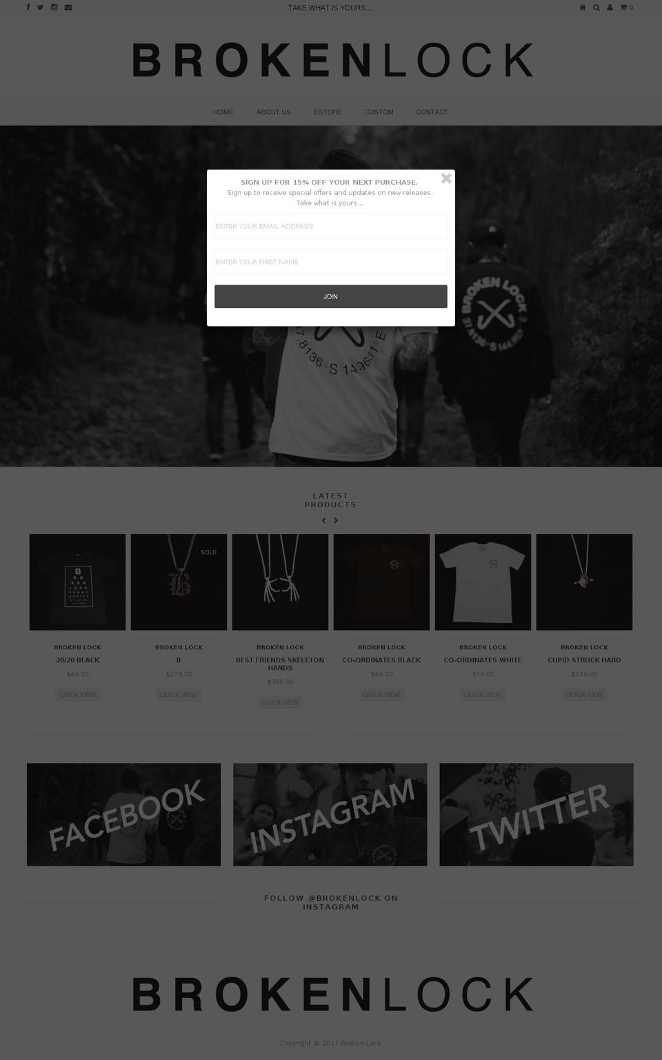 thisisbrokenlock.com shopify website screenshot