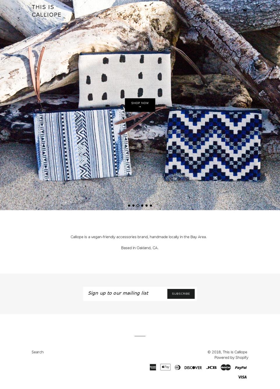 thisiscalliope.com shopify website screenshot