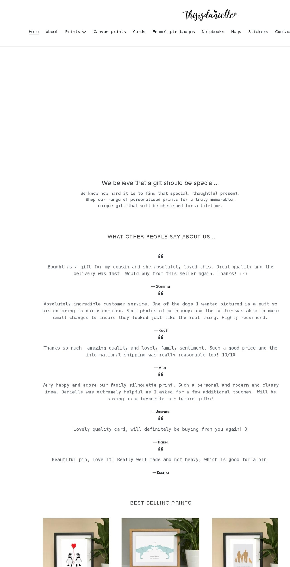 thisisdanielle.co.uk shopify website screenshot