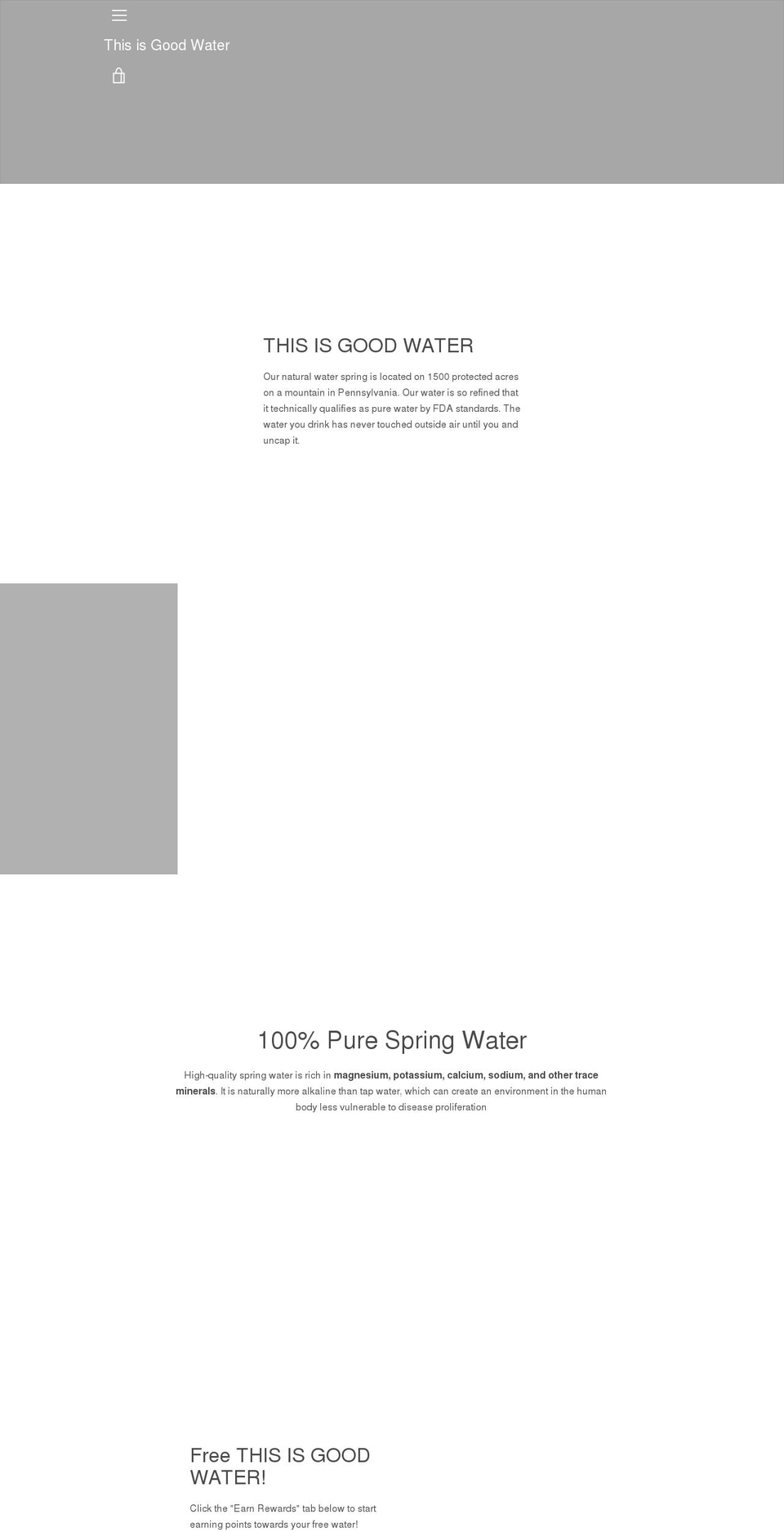 thisisgoodwater.com shopify website screenshot