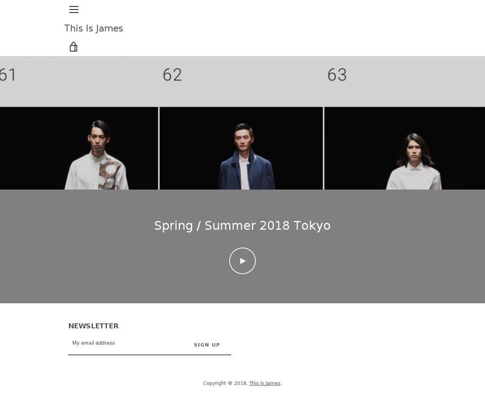 thisisjamesvancouver.com — Shopify storefront screenshot