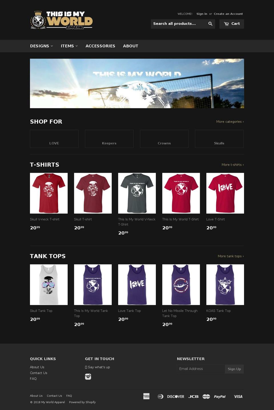 thisismyworldapparel.com shopify website screenshot