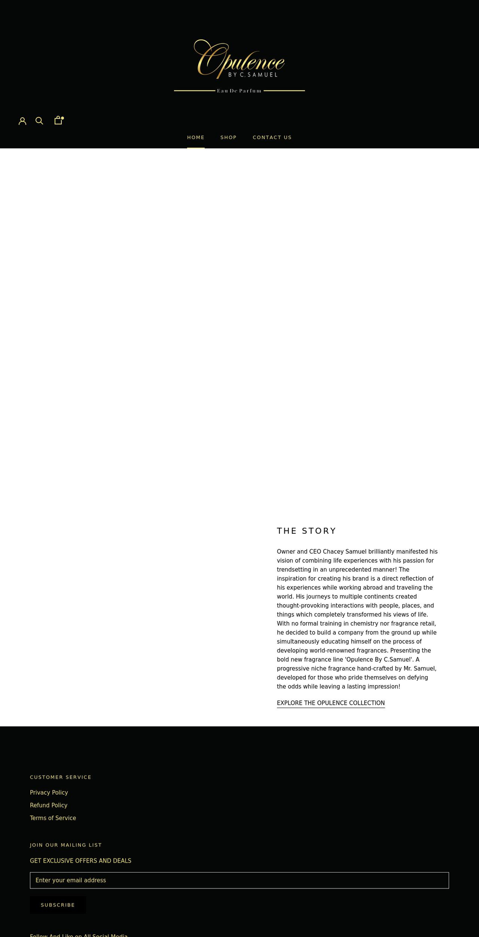 thisisopulence.com shopify website screenshot