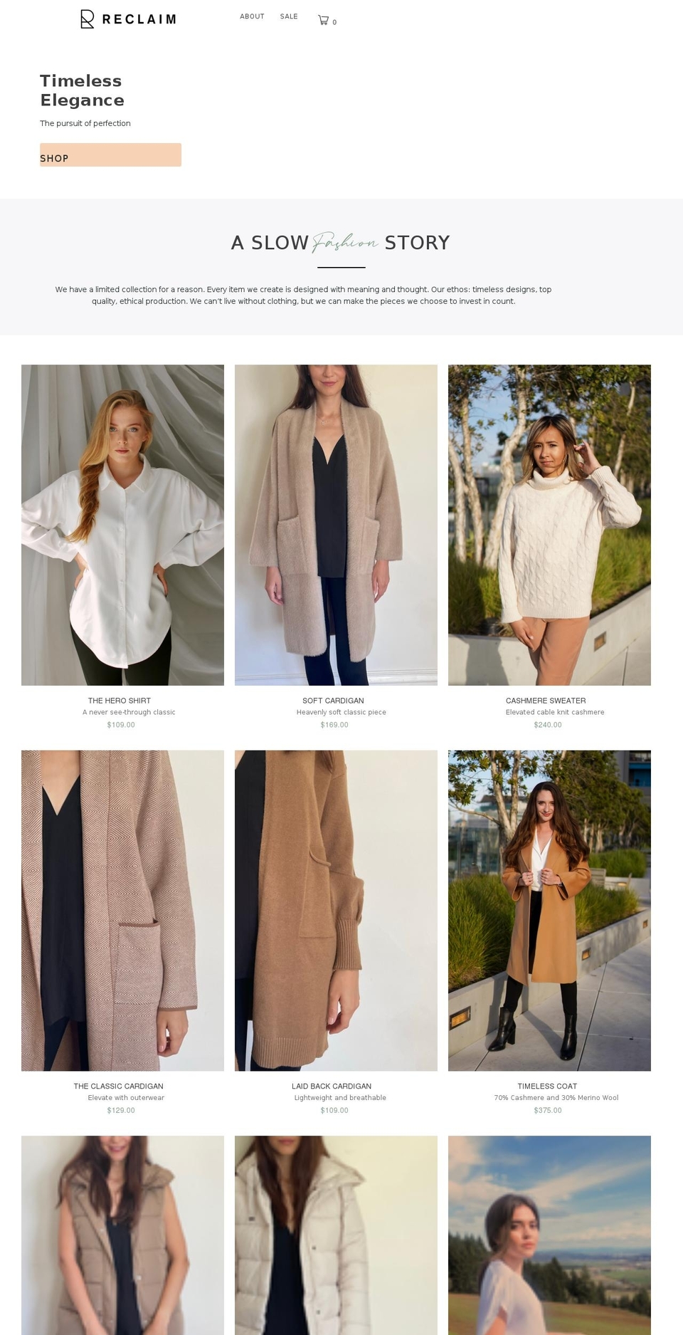 thisisreclaim.com shopify website screenshot