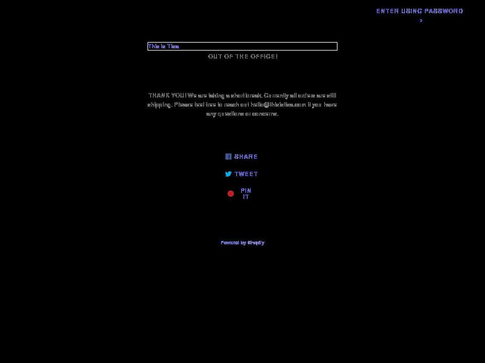 thisistisa.com shopify website screenshot