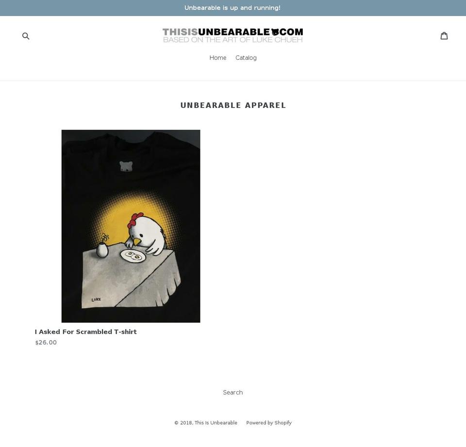 thisisunbearable.com — Shopify storefront screenshot