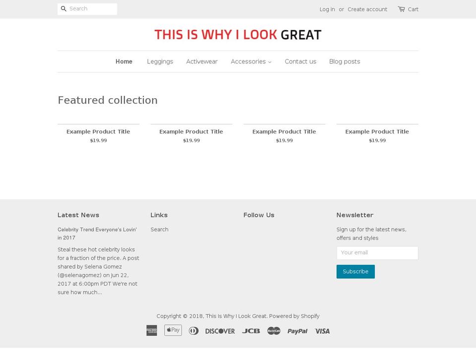 thisiswhyilookgreat.com — Shopify storefront screenshot