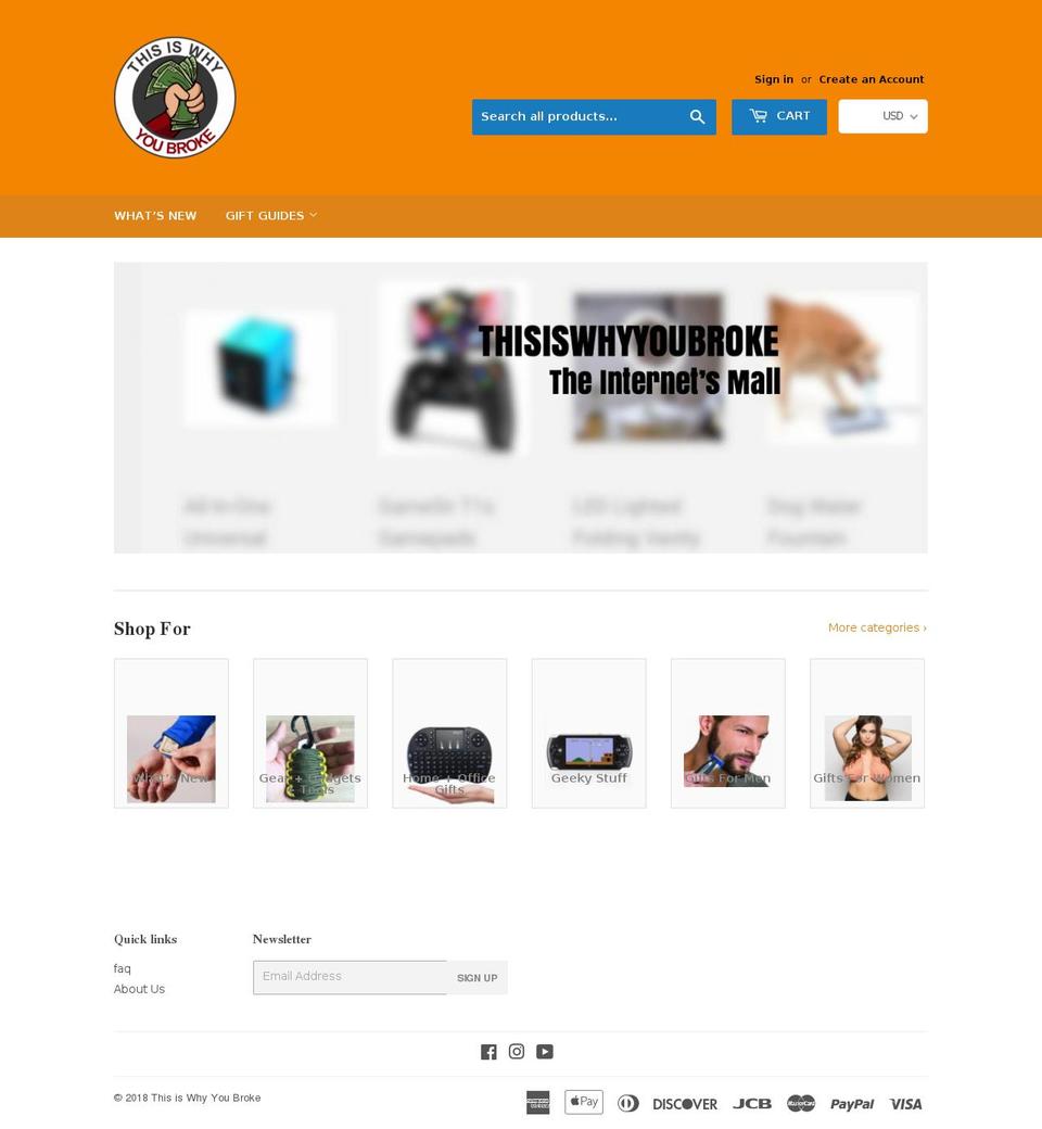 thisiswhyyoubroke.com shopify website screenshot