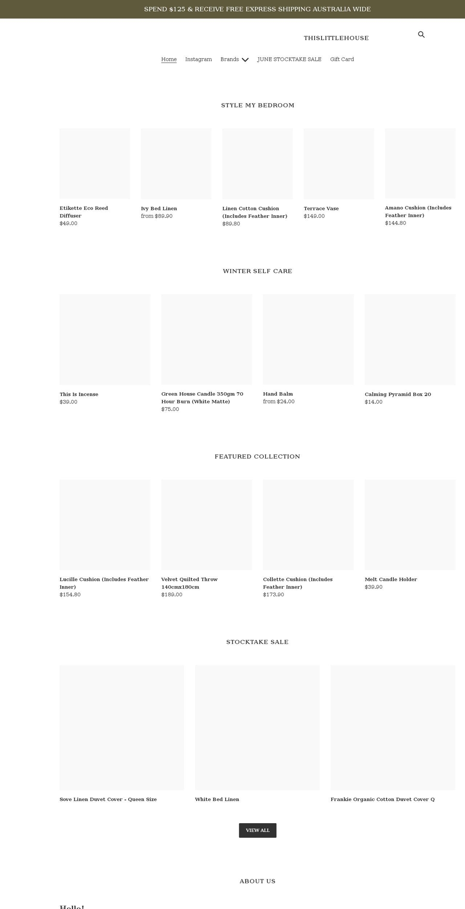 thislittlehouse.com.au shopify website screenshot