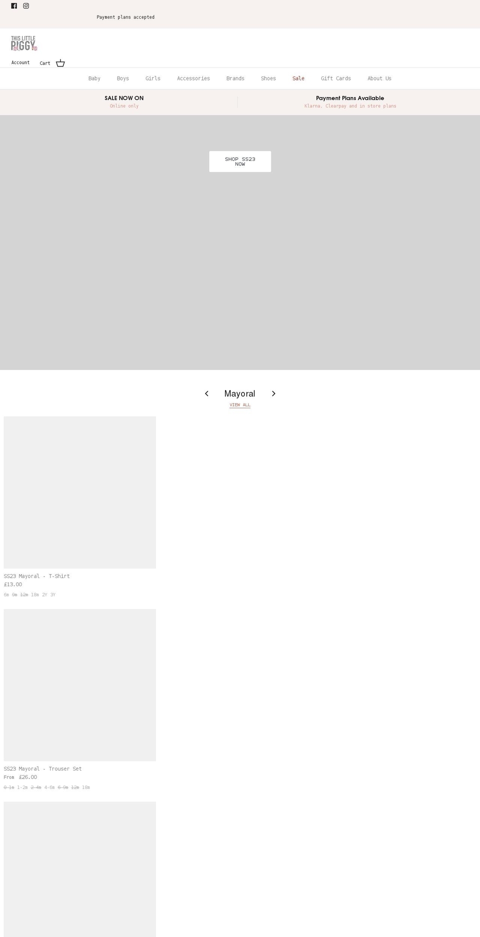thislittlepiggyltd.co.uk shopify website screenshot