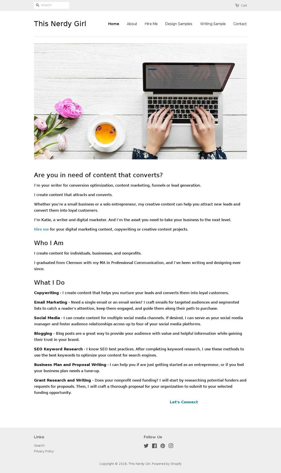 thisnerdygirl.com — Shopify storefront screenshot