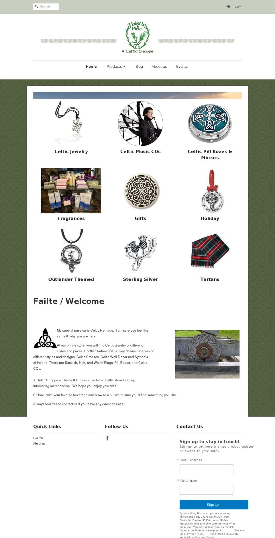 thistleandpine.com shopify website screenshot