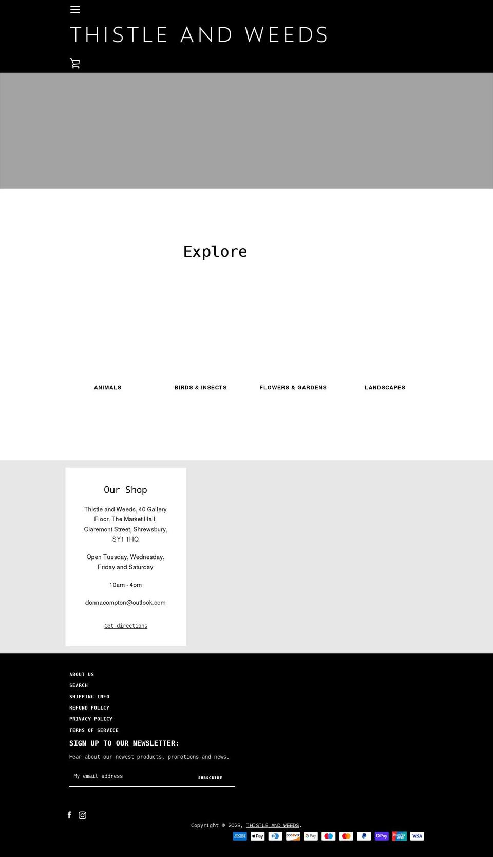 thistleandweeds.co.uk shopify website screenshot