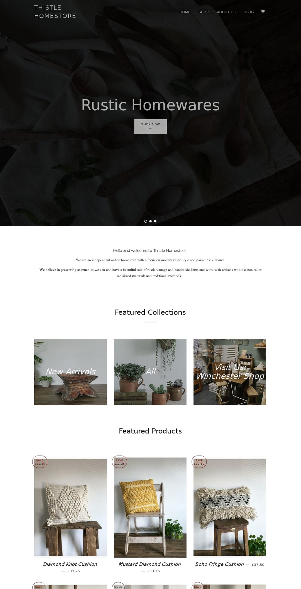 thistlehomestore.co.uk shopify website screenshot