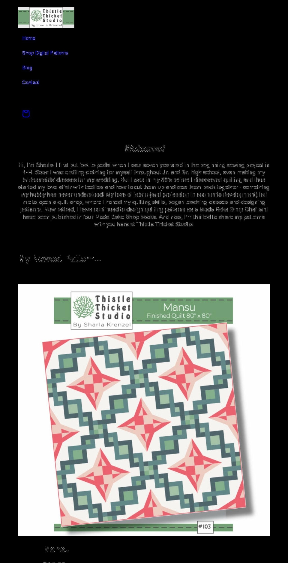 thistlethicketstudio.com shopify website screenshot