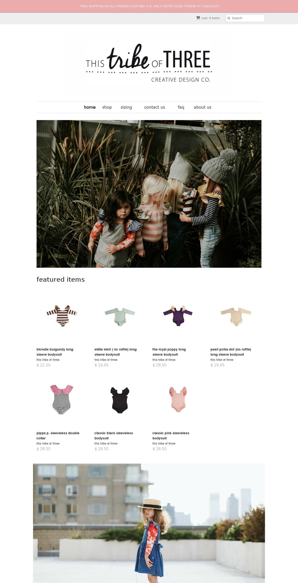 thistribeofthree.com shopify website screenshot