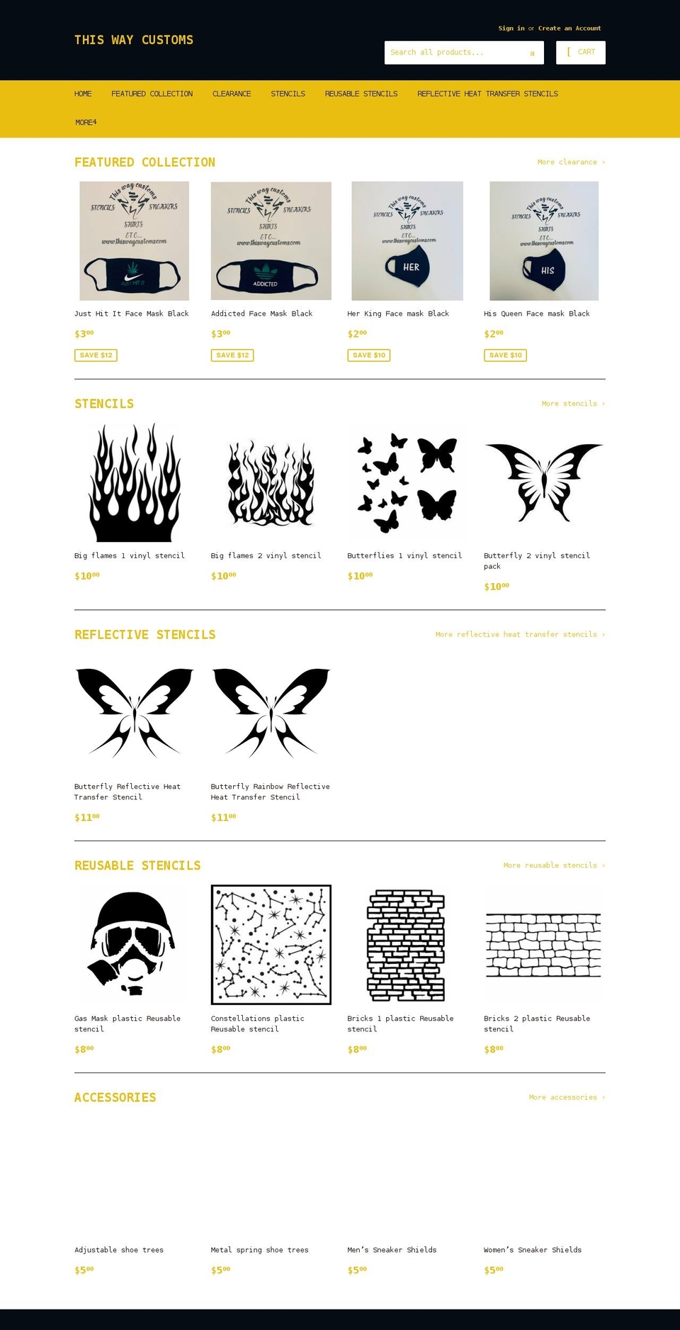 thiswaycustoms.com shopify website screenshot