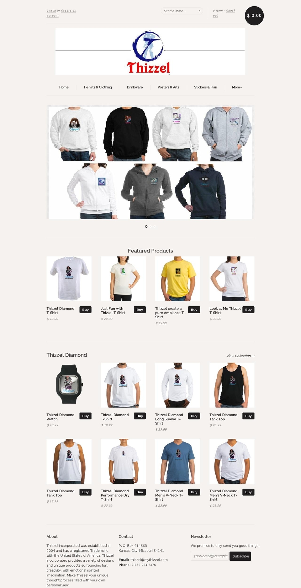thizzel.net shopify website screenshot