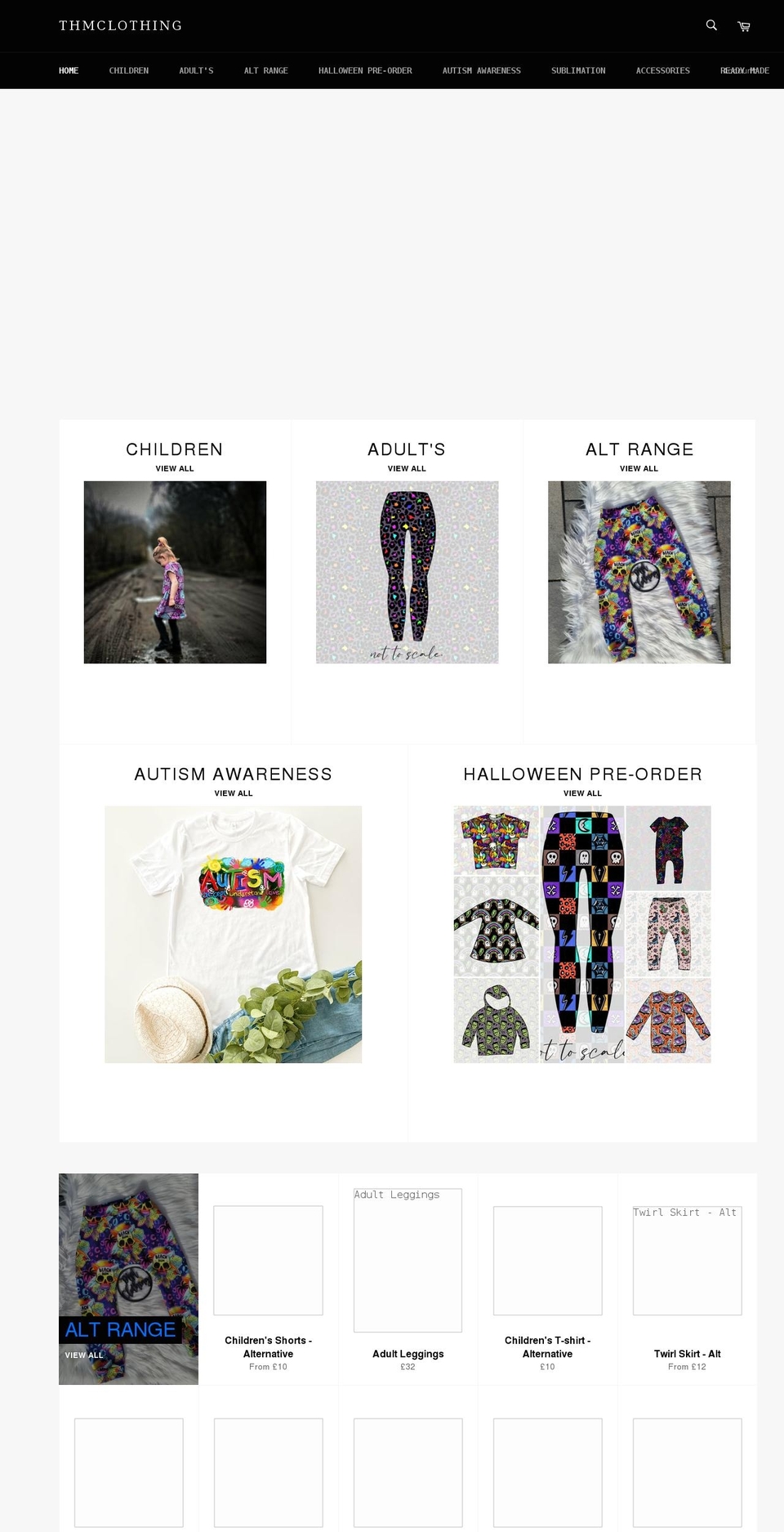 thmclothing.co.uk shopify website screenshot