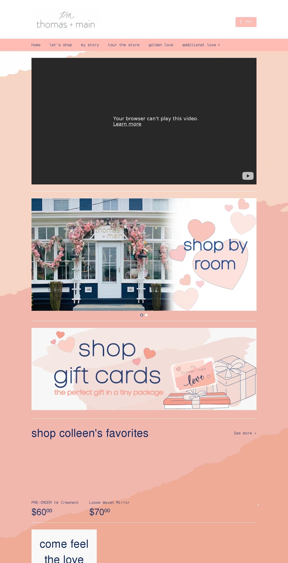 thomasandmain.com shopify website screenshot