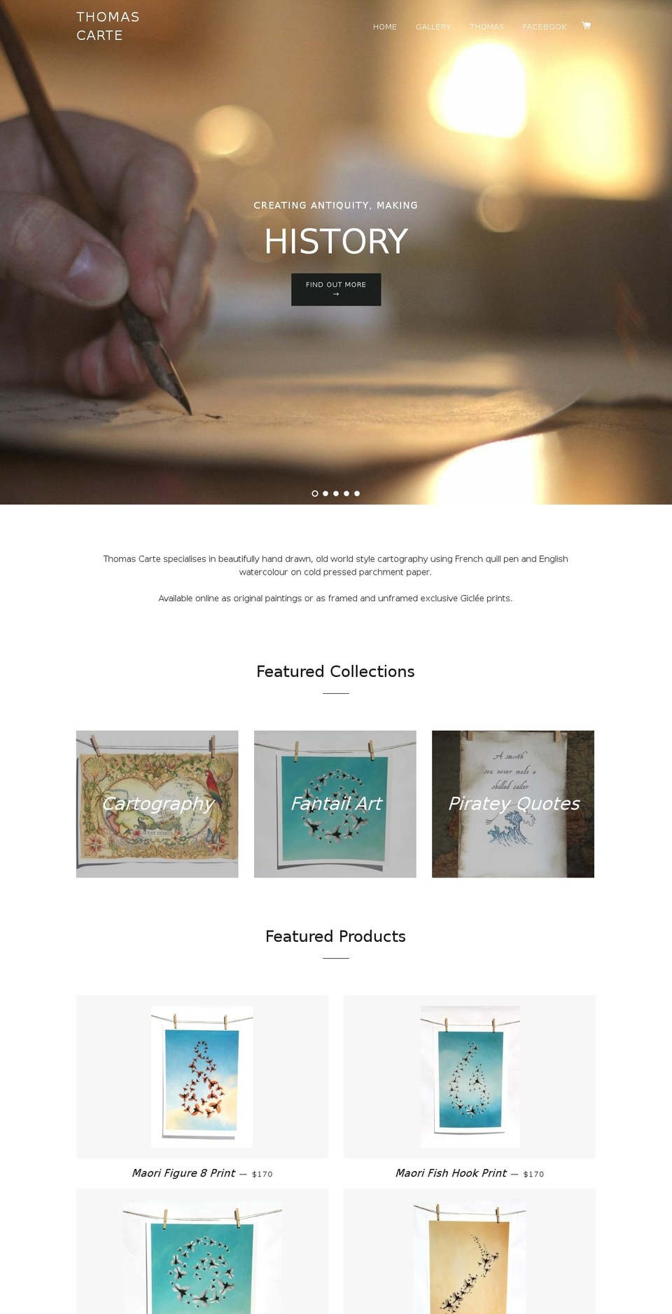 thomascarte.com shopify website screenshot