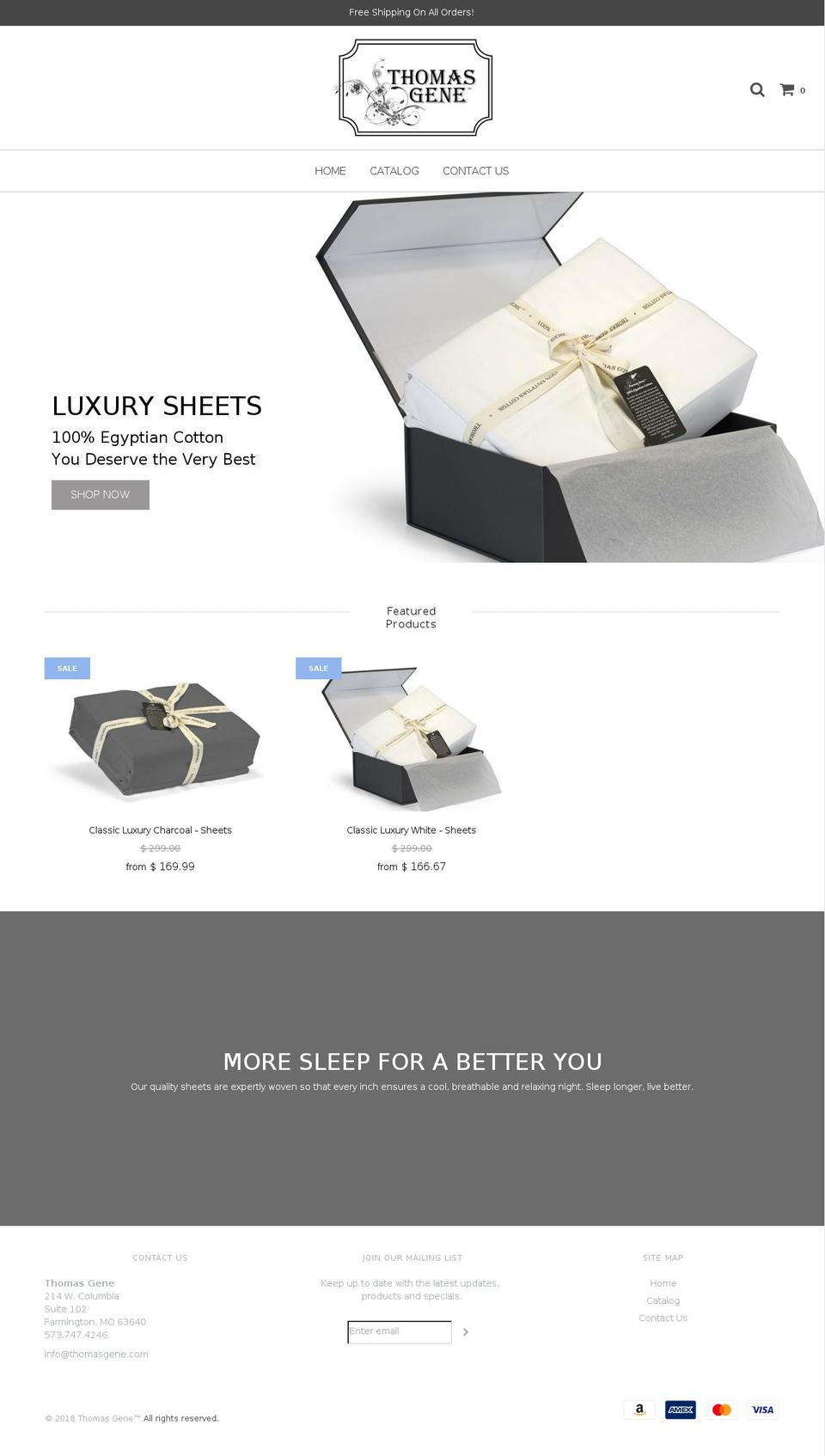 thomasgene.com — Shopify storefront screenshot