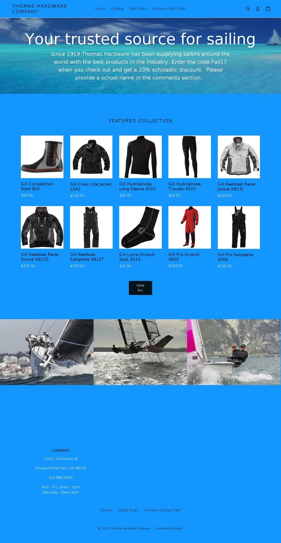 thomashardwarecompany.com shopify website screenshot