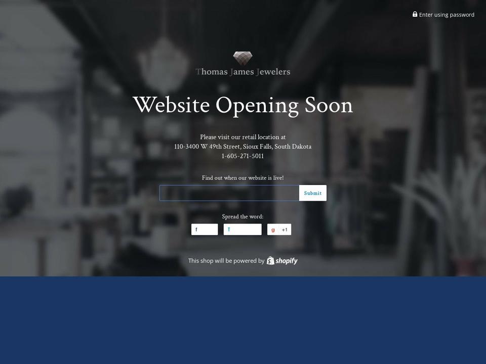 thomasjamesjewelers.com — Shopify storefront screenshot