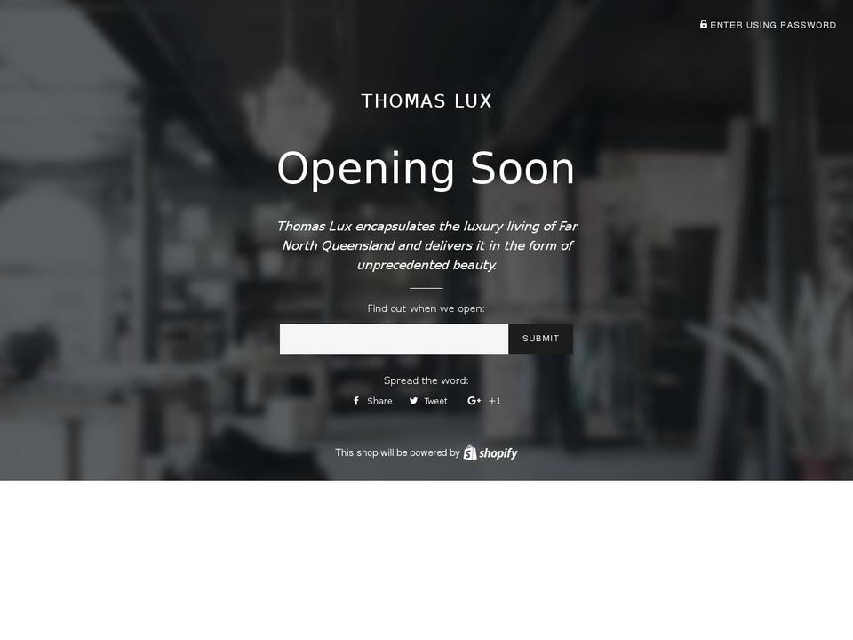thomaslux.com shopify website screenshot