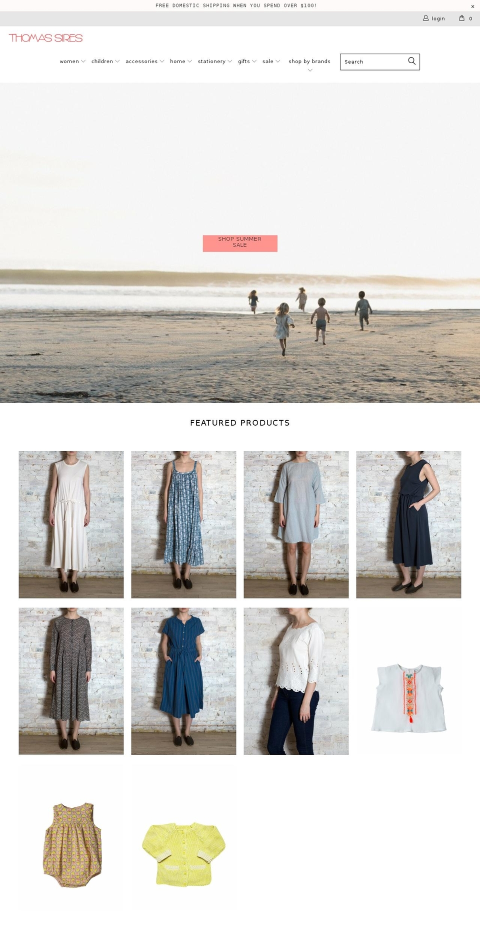 thomassires.com shopify website screenshot