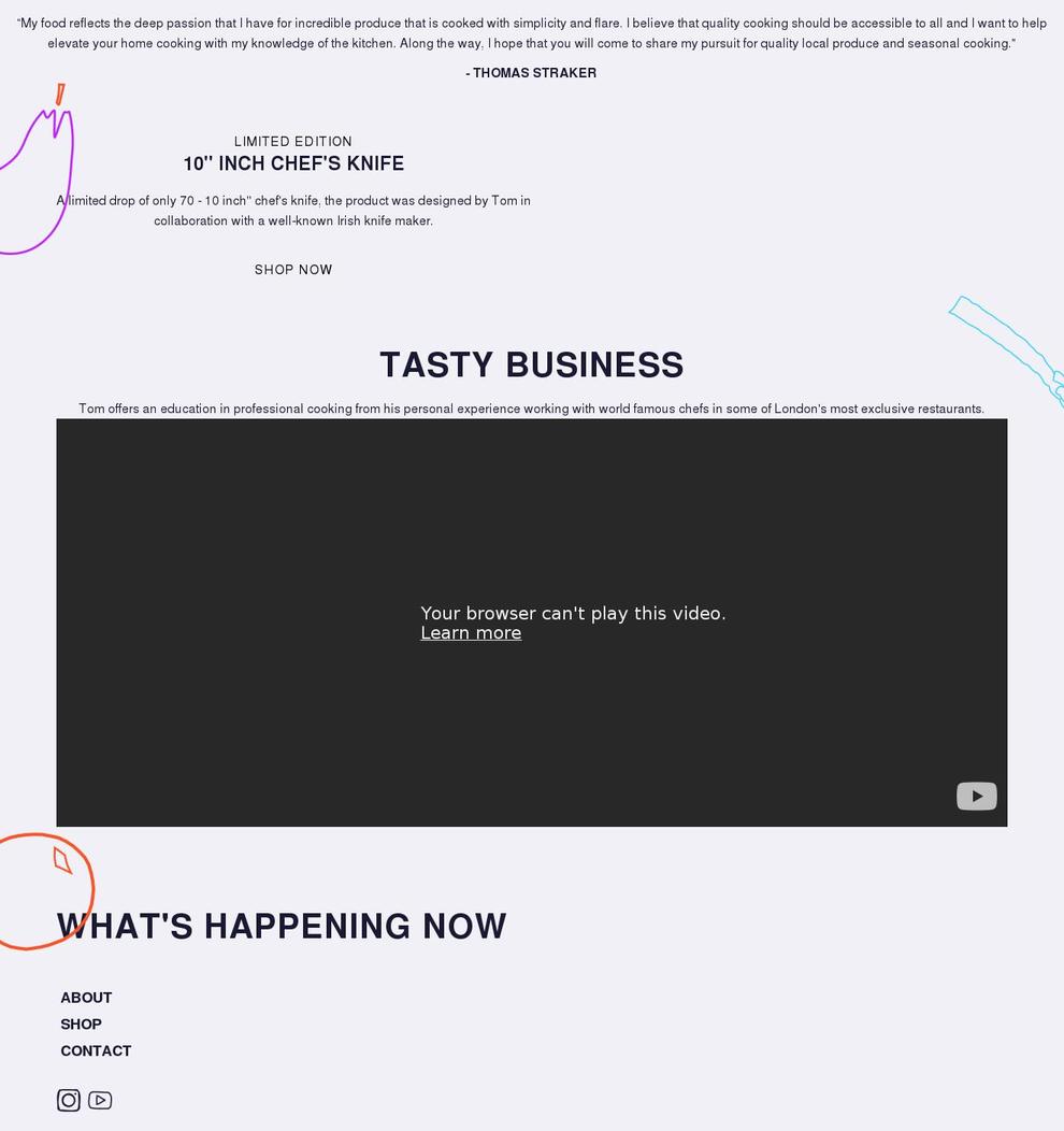 thomasstraker.com shopify website screenshot