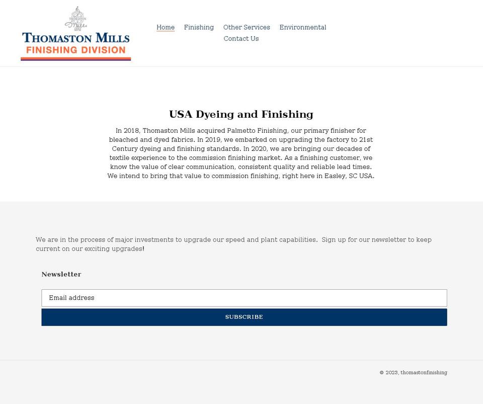 thomastonfinishing.com shopify website screenshot