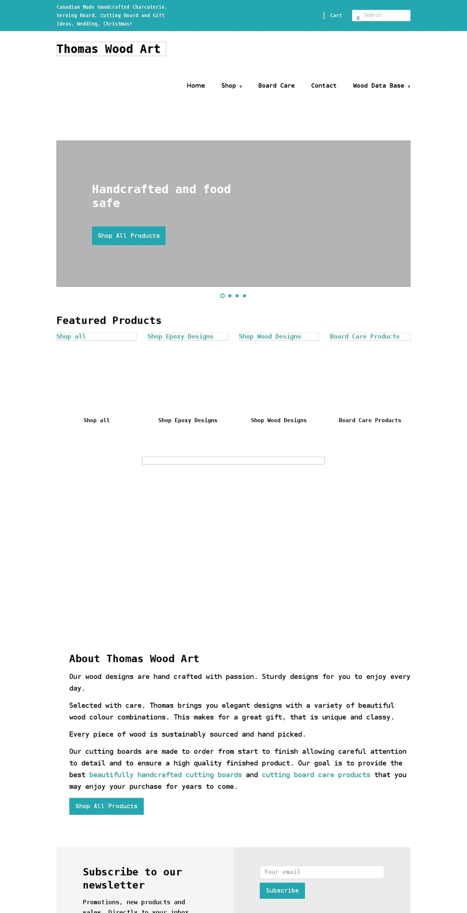 thomaswoodart.com shopify website screenshot
