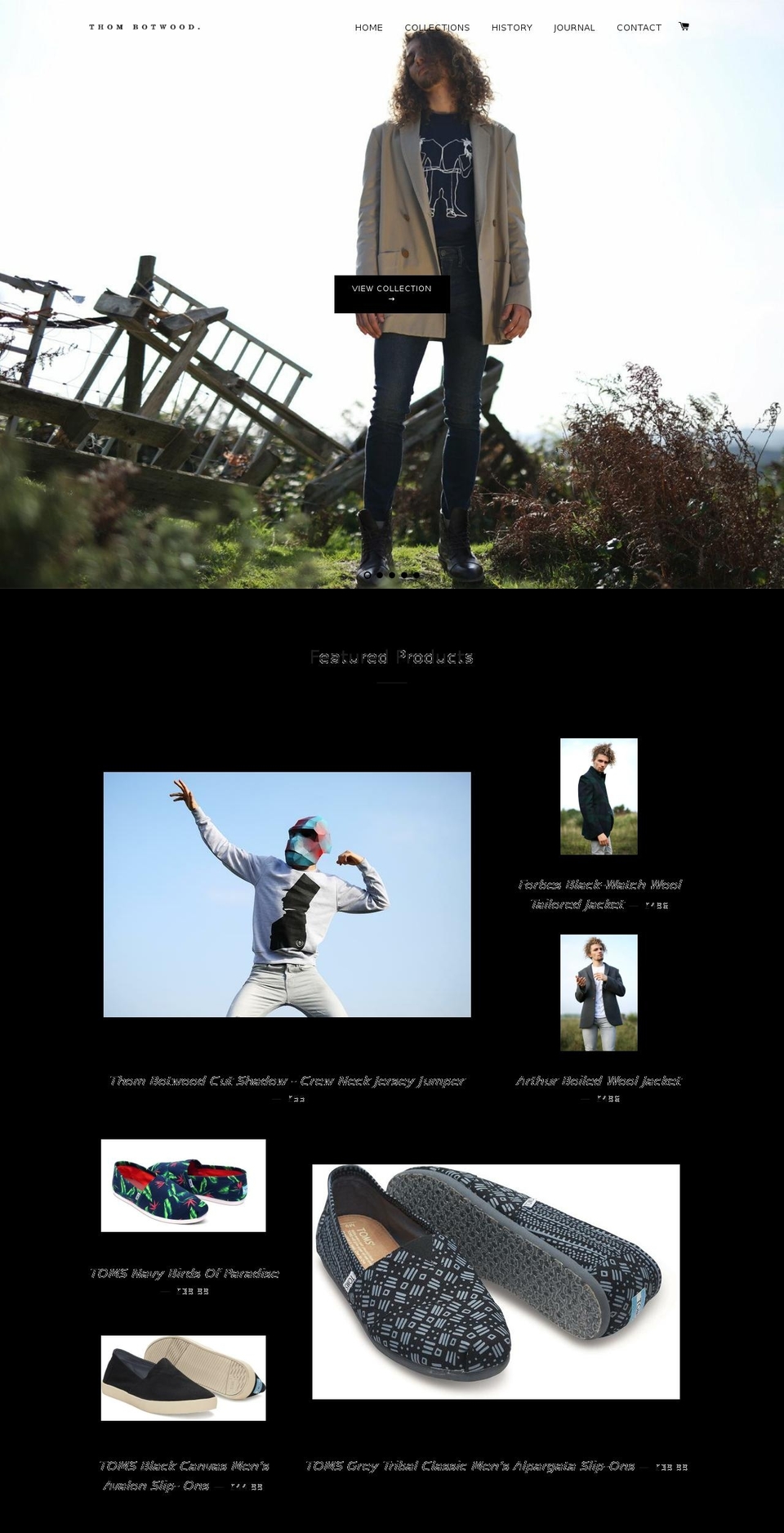 thombotwood.com shopify website screenshot