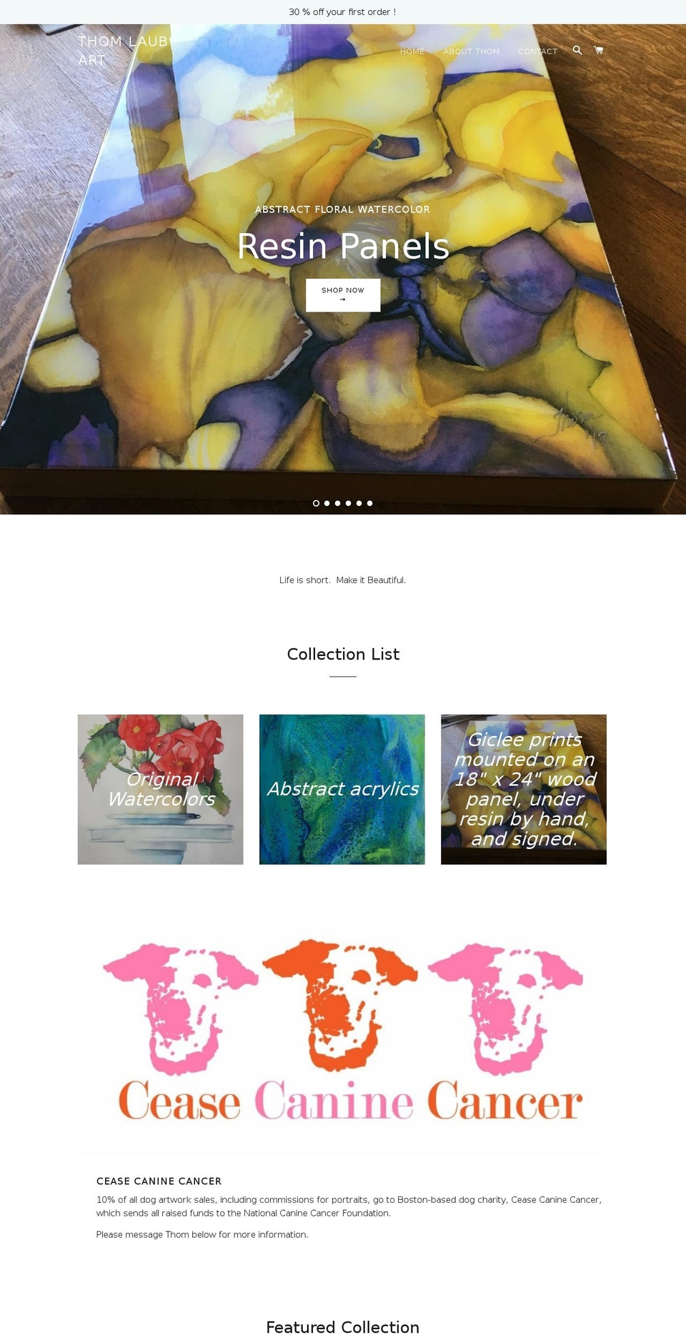 thomlaub.com — Shopify storefront screenshot