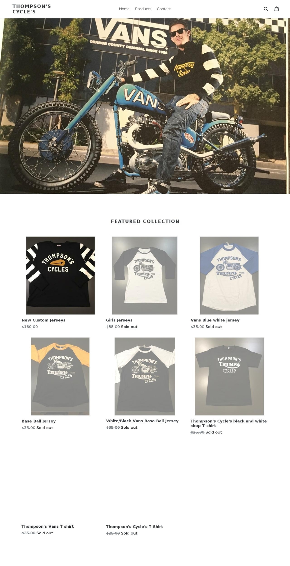 thompsonscycles.com shopify website screenshot