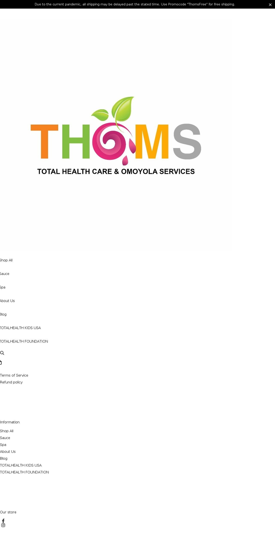 Scraft Base Modules Shopify theme site example thomscare.com