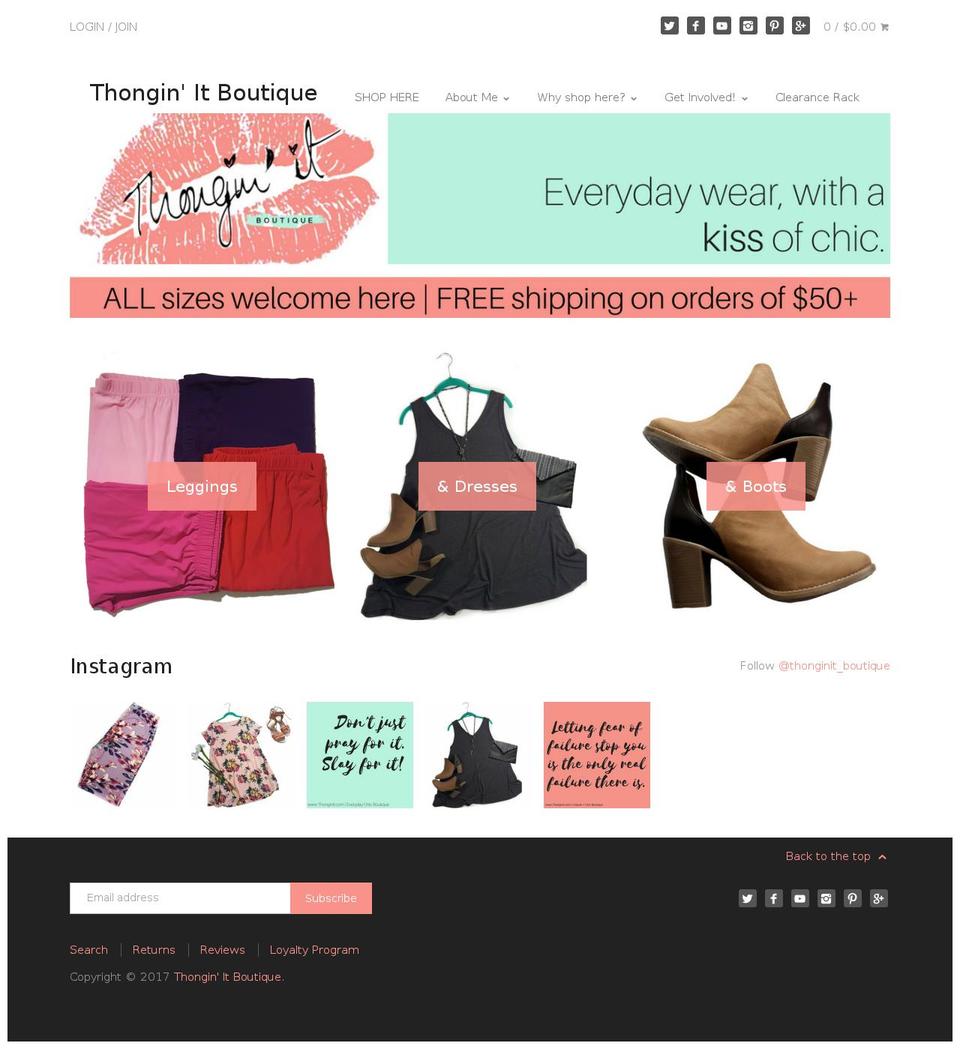 thonginit.com shopify website screenshot